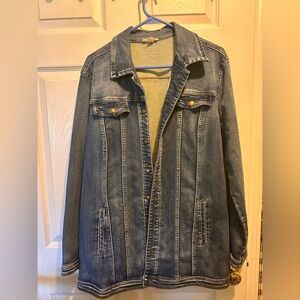 Tribal Blue Denim Jeans Jacket, Women’s Large